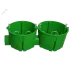 Коробка установочная ЭРА KUTS1-68-45-green зеленая 68х45мм для твердых стен с саморезами, один стыковочный узел IP20