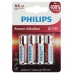 Батарейки Philips LR6P4B/51 АА алкалиновые 1,5v 4 шт. LR6-4BL Power (4/48/144/18432)
