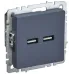 BRITE Розетка USB A+A 3.1А РЮ10-1-БрМ маренго