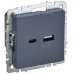 BRITE Розетка USB A+C 18Вт РЮ11-1-БрМ маренго