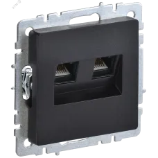 BRITE Розетка компьютерная двойная RJ45 кат.5E РК10-2-БрЧ черный