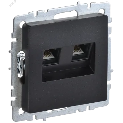 BRITE Розетка компьютерная двойная RJ45 кат.5E РК10-2-БрЧ черный