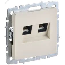 BRITE Розетка компьютерная двойная RJ45 кат.5E РК10-2-БрКр бежевый