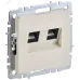 BRITE Розетка компьютерная двойная RJ45 кат.5E РК10-2-БрКр бежевый