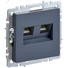 BRITE Розетка компьютерная двойная RJ45 кат.5E РК10-2-БрМ маренго