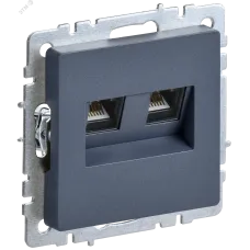 BRITE Розетка компьютерная двойная RJ45 кат.5E РК10-2-БрМ маренго