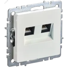 BRITE Розетка компьютерная двойная кат.5E RJ45 РК10-2-БрЖ жемчуг