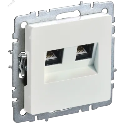 BRITE Розетка компьютерная двойная кат.5E RJ45 РК10-2-БрЖ жемчуг