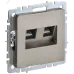 BRITE Розетка компьютерная двойная RJ45 кат.5E РК10-2-БрШ шампань