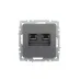 BRITE Розетка компьютерная двойная RJ45 кат.5E РК10-2-БрС сталь