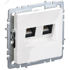 BRITE Розетка компьютерная двойная RJ45 кат.6 РК11-2-БрБ белый IEK