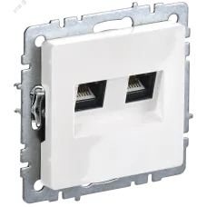 BRITE Розетка компьютерная двойная RJ45 кат.6 РК11-2-БрБ белый IEK
