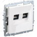 BRITE Розетка компьютерная двойная RJ45 кат.6 РК11-2-БрБ белый IEK