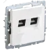 BRITE Розетка компьютерная двойная RJ45 кат.6 РК11-2-БрБ белый IEK