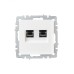 BRITE Розетка компьютерная двойная RJ45 кат.6 РК11-2-БрБ белый IEK