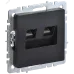 BRITE Розетка компьютерная двойная RJ45 кат.6 РК11-2-БрЧ черный IEK BRITE Розетка компьютерная двойная RJ45 кат.6 РК11-2-БрЧ черный IEK