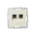 BRITE Розетка компьютерная двойная RJ45 кат.6 РК11-2-БрКр бежевый IEK