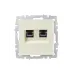 BRITE Розетка компьютерная двойная RJ45 кат.6 РК11-2-БрКр бежевый IEK