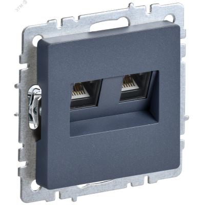 BRITE Розетка компьютерная двойная RJ45 кат.6 РК11-2-БрМ маренго IEK