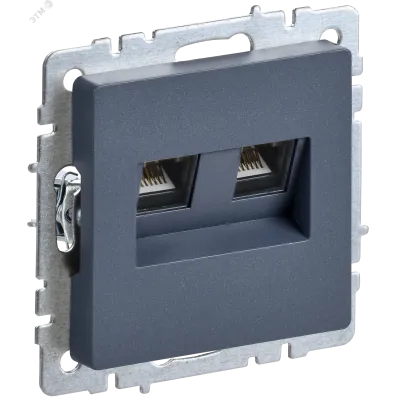 BRITE Розетка компьютерная двойная RJ45 кат.6 РК11-2-БрМ маренго IEK