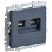BRITE Розетка компьютерная двойная RJ45 кат.6 РК11-2-БрМ маренго IEK