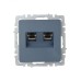 BRITE Розетка компьютерная двойная RJ45 кат.6 РК11-2-БрМ маренго IEK
