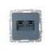 BRITE Розетка компьютерная двойная RJ45 кат.6 РК11-2-БрМ маренго IEK