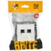 BRITE Розетка компьютерная двойная RJ45 кат.6 РК11-2-БрЖ жемчуг IEK