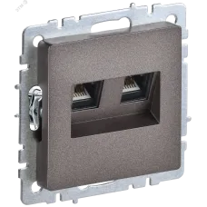 BRITE Розетка компьютерная двойная RJ45 кат.6 РК11-2-БрТБ темная бронза IEK