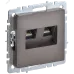 BRITE Розетка компьютерная двойная RJ45 кат.6 РК11-2-БрТБ темная бронза IEK BRITE Розетка компьютерная двойная RJ45 кат.6 РК11-2-БрТБ темная бронза IEK