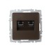 BRITE Розетка компьютерная двойная RJ45 кат.6 РК11-2-БрТБ темная бронза IEK