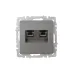 BRITE Розетка компьютерная двойная RJ45 кат.6 РК11-2-БрС сталь IEK
