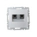 BRITE Розетка компьютерная двойная RJ45 кат.6 РК11-2-БрА алюминий IEK