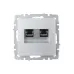 BRITE Розетка компьютерная двойная RJ45 кат.6 РК11-2-БрА алюминий IEK
