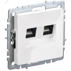 BRITE Розетка двойная RJ11+RJ45 кат.5E РК/Т12-БрБ белый