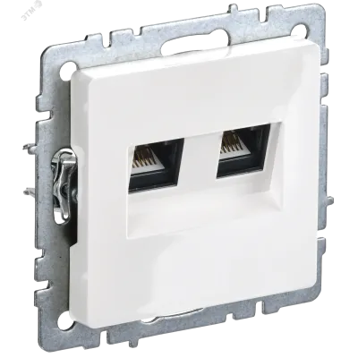 BRITE Розетка двойная RJ11+RJ45 кат.5E РК/Т12-БрБ белый