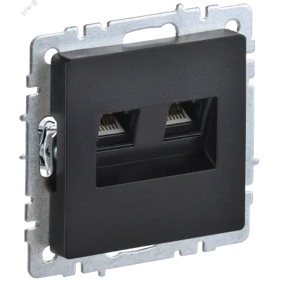 BRITE Розетка двойная RJ11+RJ45 кат.5E РК/Т12-БрЧ черный