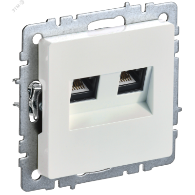 BRITE Розетка двойная RJ11+RJ45 кат.5E РК/Т12-БрЖ жемчуг