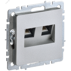 BRITE Розетка двойная RJ11+RJ45 кат.5E РК/Т12-БрА алюминий