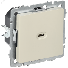 BRITE Розетка USB C 65Вт высокоскоростная зарядка РЮ12-1-БрКр бежевый IEK