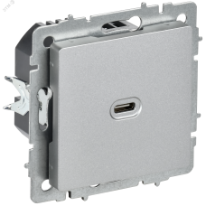 BRITE Розетка USB C 65Вт высокоскоростная зарядка РЮ12-1-БрА алюминий IEK