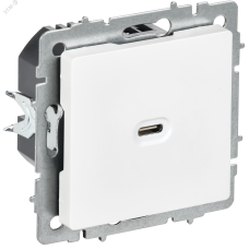 BRITE Розетка USB C 65Вт высокоскоростная зарядка РЮ12-1-БрАБ арктический белый IEK