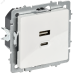 BRITE Розетка USB A+C 45Вт высокоскоростная зарядка РЮ11-2-БрБ белый IEK BRITE Розетка USB A+C 45Вт высокоскоростная зарядка РЮ11-2-БрБ белый IEK