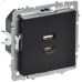 BRITE Розетка USB A+C 45Вт высокоскоростная зарядка РЮ11-2-БрЧ черный IEK
