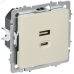 BRITE Розетка USB A+C 45Вт высокоскоростная зарядка РЮ11-2-БрКр бежевый IEK