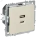 BRITE Розетка USB A+C 45Вт высокоскоростная зарядка РЮ11-2-БрКр бежевый IEK