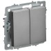 BRITE Выключатель 2-клавишный перекрестный 10А ВС10-2-3-БрС сталь IEK