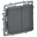 BRITE Выключатель 2-клавишный перекрестный 10А ВС10-2-3-БрГ графит IEK