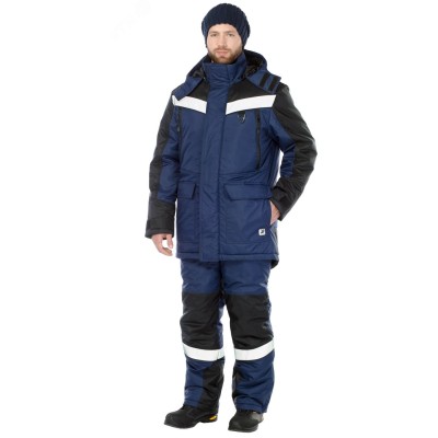 Костюм мужской утепленный Брансфилд с пк цв. синий-черный р.128-132/182-188