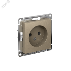 Розетка ATLASDESIGN без заземления со шторками 16А механизм шампань